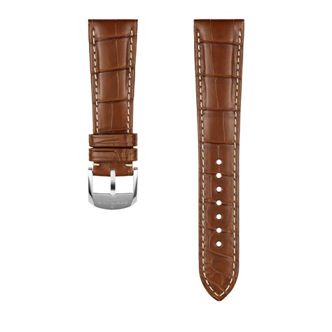 breitling with brown strap and whtief ace|Brown Alligator Leather Strap .